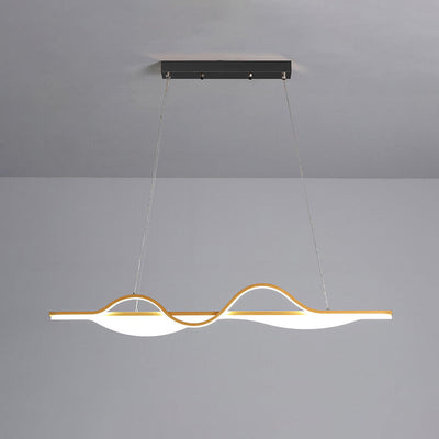 Nordic Minimalist Curved Line Long Island Light LED Chandelier