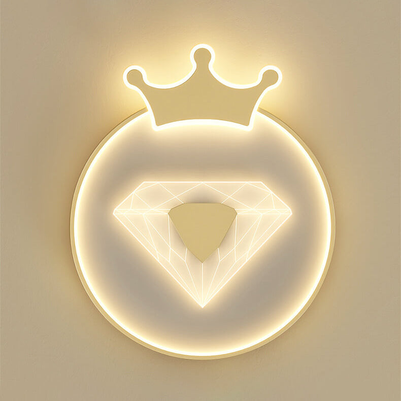 LED-Unterputzleuchte mit kindlichem Cartoon-Kronen-Diamant-Design 