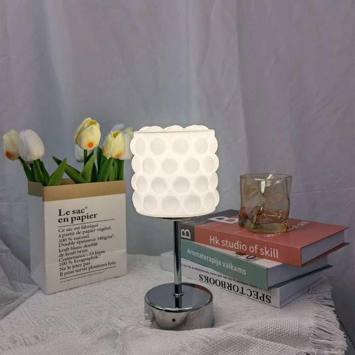 Nordische minimalistische LED-Lesetischlampe aus Glas und Metall 