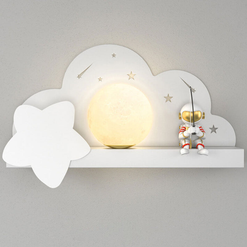 Childlike Creative Moon Astronaut Design LED Wall Sconce Lamp