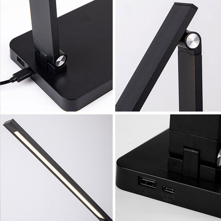 Lampe de bureau LED en aluminium pliable créative avec variateur tactile 