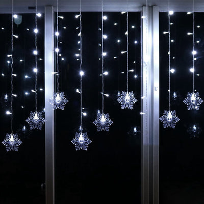 Télécommande flocon de neige guirlande lumineuse à LED clignotante décorative 