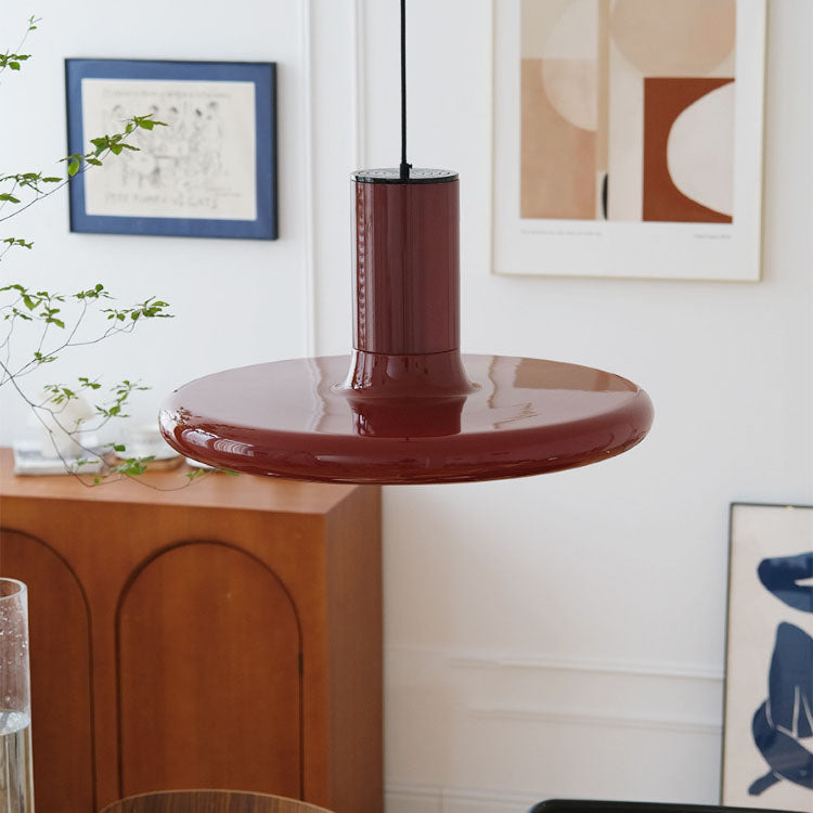 Nordic UFO Red Frisbee 1-Light Pendant Light