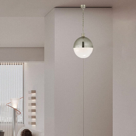 Nordic Minimalist Brass Glass Ball 1-Light Pendant Light
