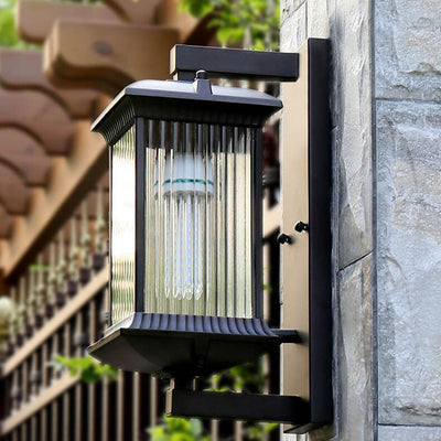 Modern Minimalist Square Aluminum Glass 1-Light Outdoor Waterproof Wall Sconce Lamp