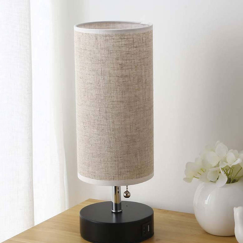 Lampe de table à 1 lumière en tissu de fer creux à colonne créative 
