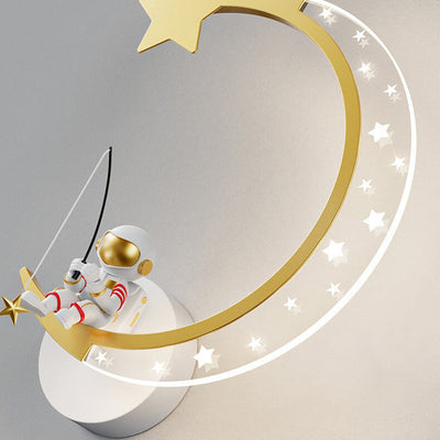 Kreative Cartoon Astronaut Star Moon Kids LED Wandleuchte Lampe