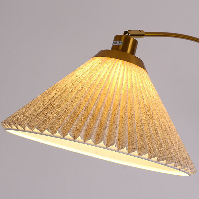 Lámpara de pie de 1 luz con estante de madera maciza y mármol plisado nórdico 