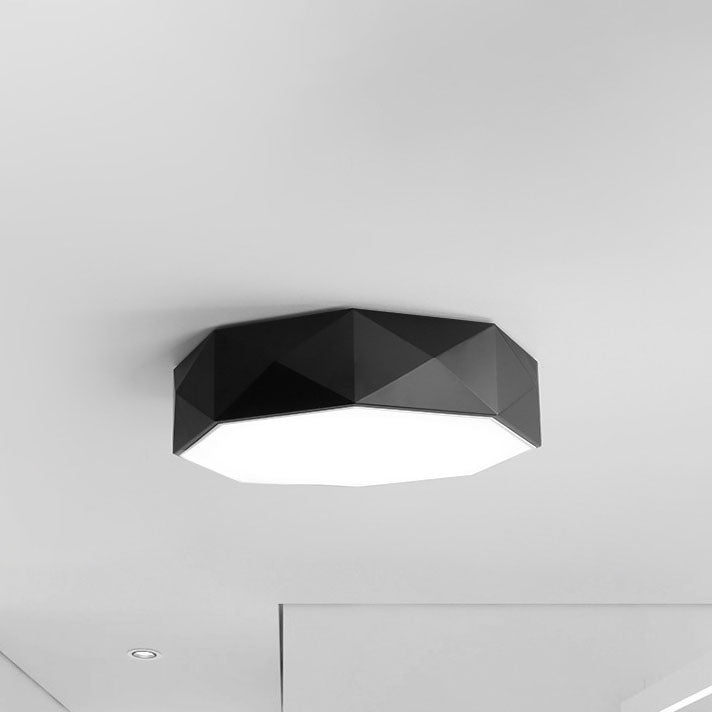 Modern Minimalist Rhombus Geometry Acrylic Iron LED Flush Mount Ceiling Light for Living Room