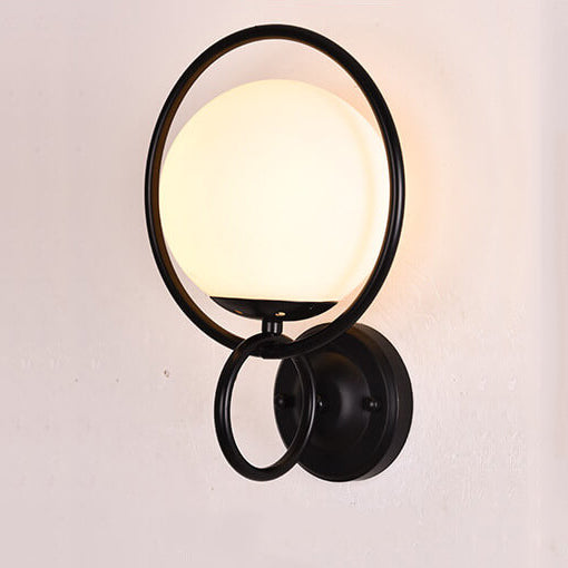 Lampe murale à une lumière avec abat-jour globe circulaire créatif moderne 