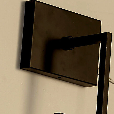 Traditional Chinese Square Fabric Iron Frame 1-Light Wall Sconce Lamp For Bedroom &amp; Living Room
