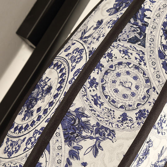 Traditionelle chinesische bemalte Stofflaternenquaste 1-Licht-Wandleuchte für den Flur 