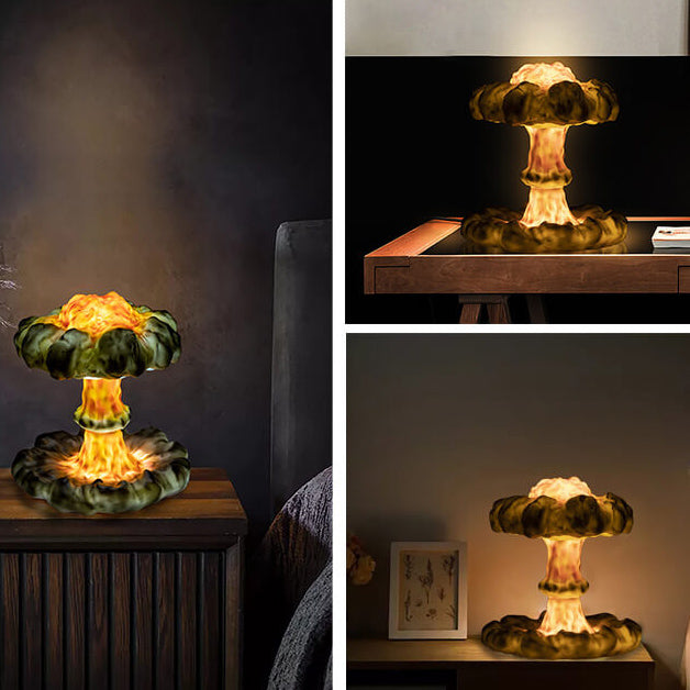 Creative Resin Nuclear Explosion Mushroom Cloud Design LED Night Light Table Lamp