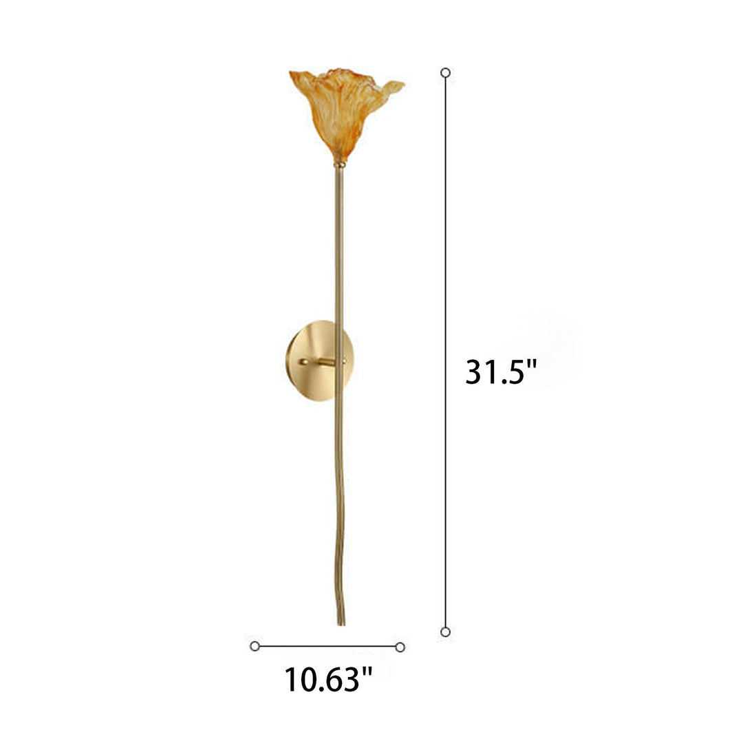 Conception Moderne de Lampe Murale en Verre de Lotus Chinois Sec 1-Lumière 