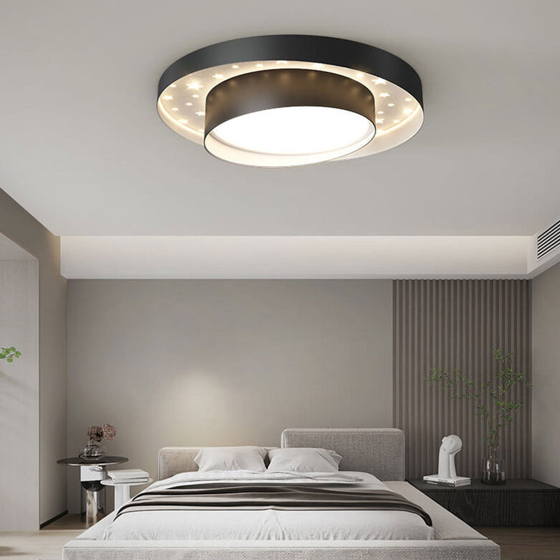 Nordic Minimalist Round Star Effect LED Flush Mount Ceiling Light