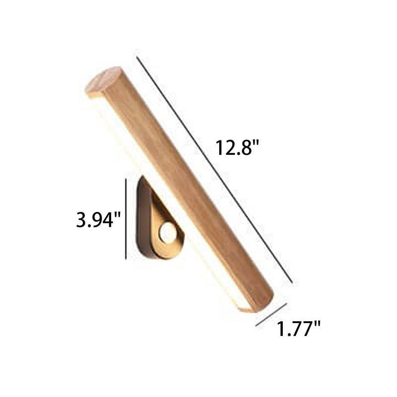 Nordic Simple Solid Wood Bar Rotating LED Wall Sconce Lamp