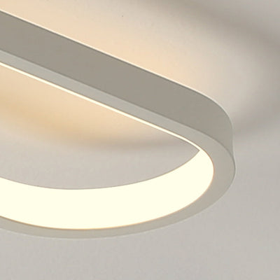 Modern Minimalist Geometric Oval Ring Spheroid Combination LED Flush Mount Ceiling Light For Living Room