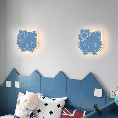 Cartoon Hello Kitty Eisen Acryl LED Kinder Wandleuchte Lampe
