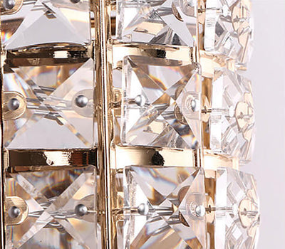 Modern Luxury Crystal Cylindrical Square 1-Light Wall Sconce Lamp