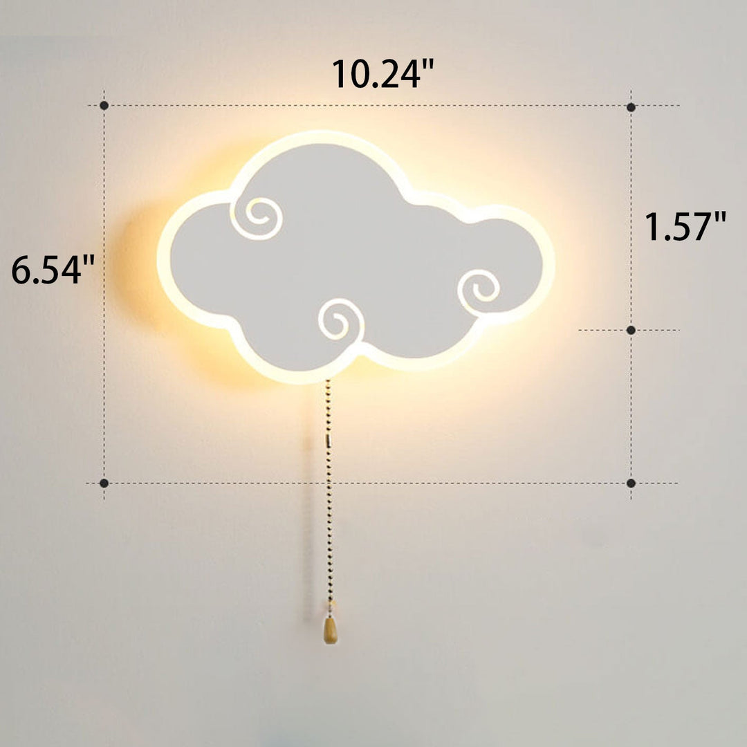 Conception de dessin animé de nuage simple nordique moderne applique murale à LED 
