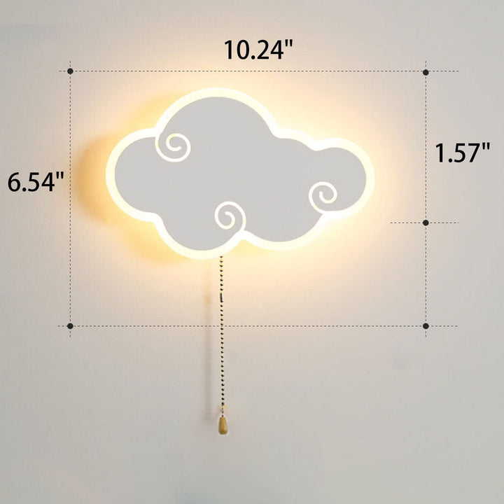 Conception de dessin animé de nuage simple nordique moderne applique murale à LED 