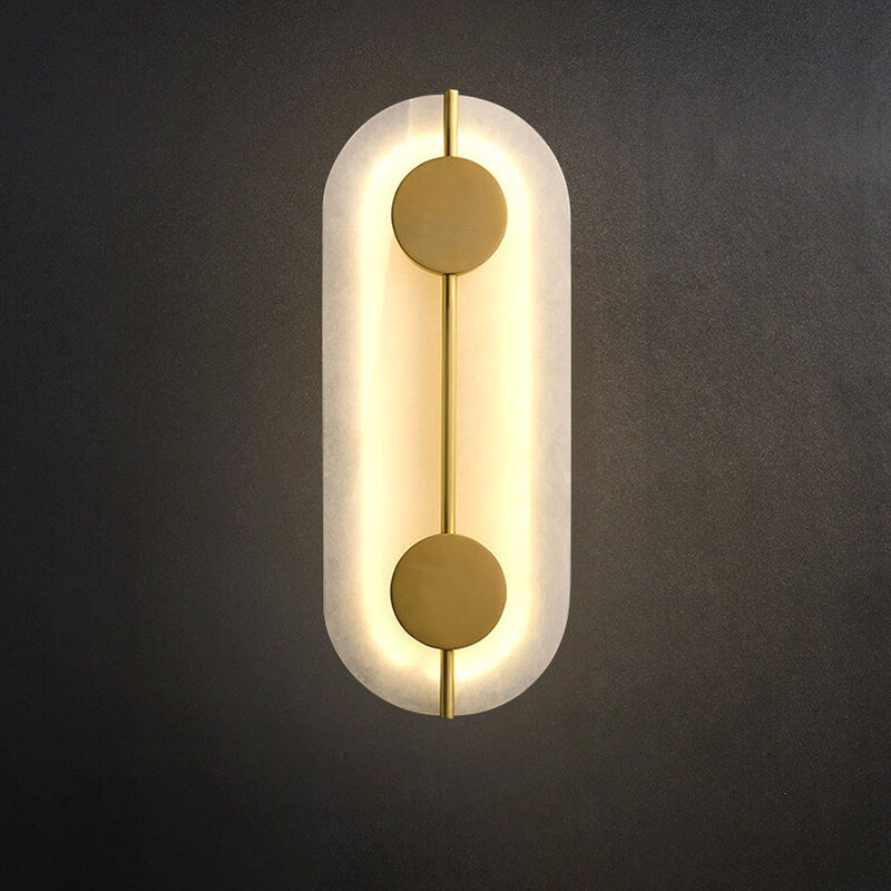 Modern Brass Lucite Circle LED Wall Sconce Lamp