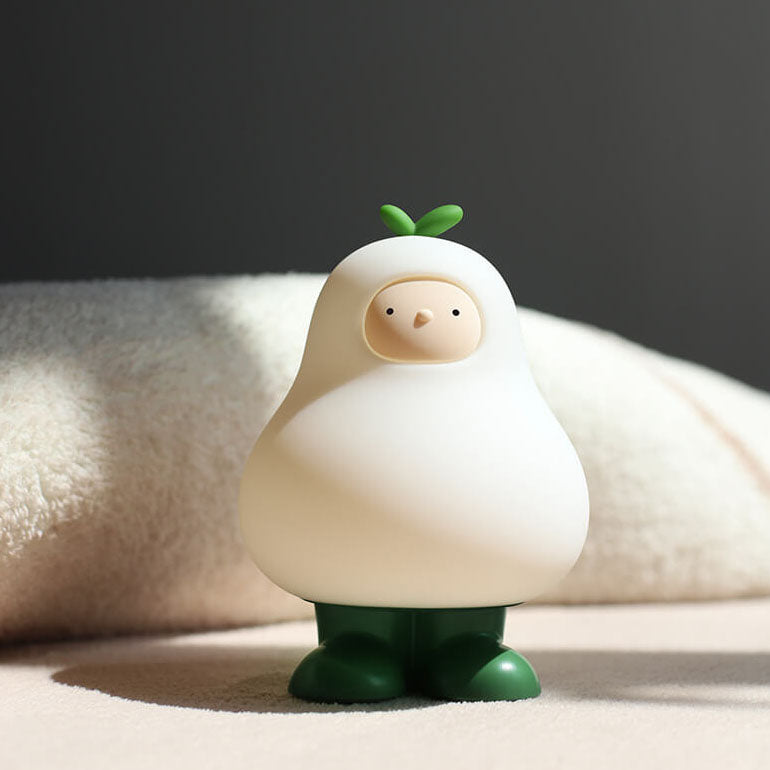 Lampe de table LED USB en silicone poire dessin animé créatif moderne 