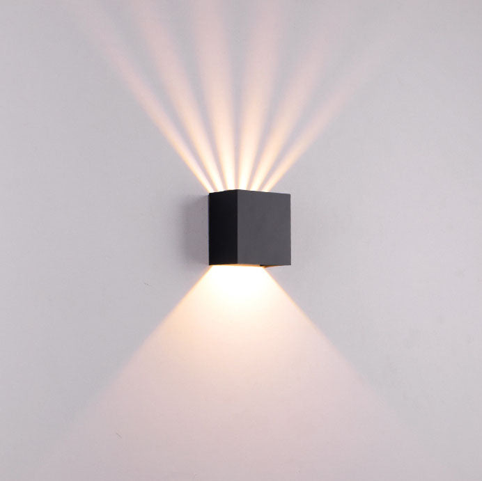 Lampe murale moderne en aluminium carré de couleur unie LED extérieure étanche 