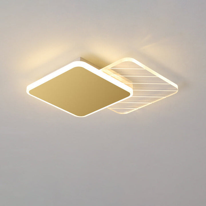 Conception géométrique simple et créative de superposition de lumière LED encastrée 