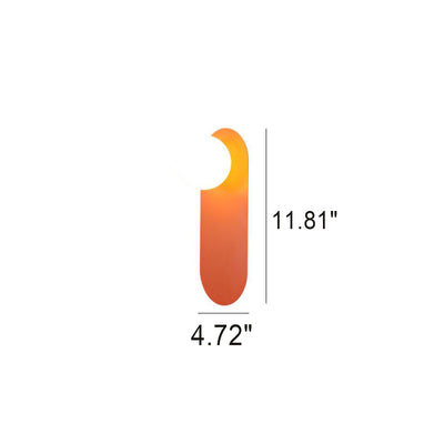 Nordische minimalistische 1-flammige Wandleuchte aus Glas mit orangefarbenem Ringsockel