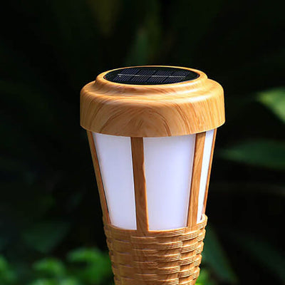 Solar Bamboo Flame Lawn Outdoor Waterproof LED Ground Insert Landscape Light