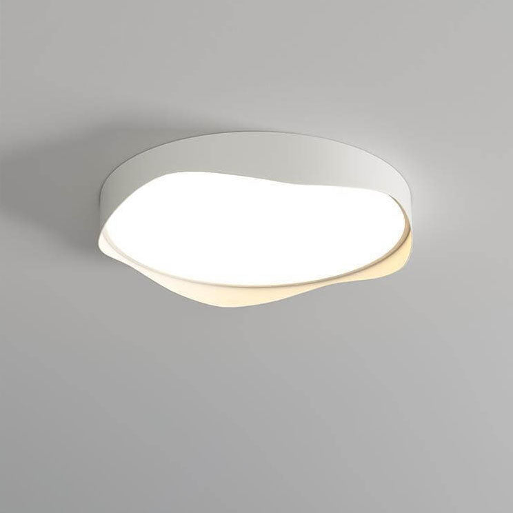 Modern Minimalist Round Curve Border Iron Acrylic LED Flush Mount Ceiling Light for Living Room