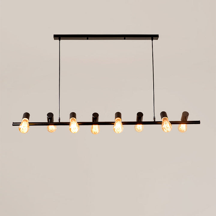 Zeitgenössische Retro Hardware Linear Rahmen Glas Schatten 6/8/10-Licht Insel Licht Kronleuchter Für Esszimmer 
