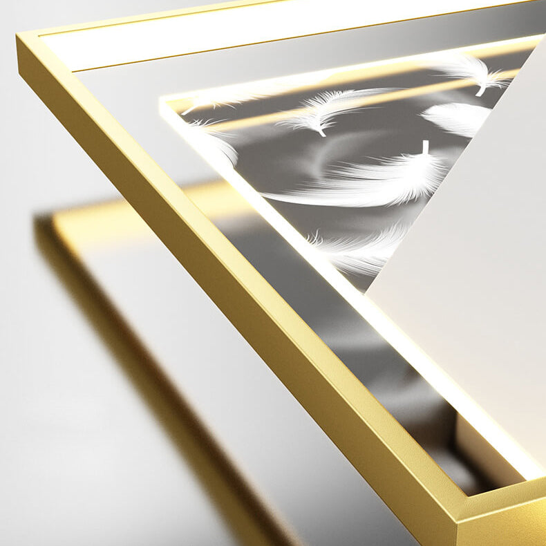 Modern Acrylic Light Luxury Square Feather Design LED Flush Mount Light