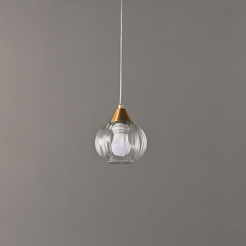 Italian Minimalist Glass Round Metal 1/2 Light Chandelier