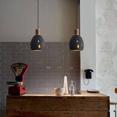 Nordic Vintage Resin Dome Brass 1-Light Pendant Light