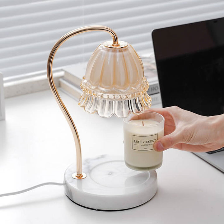 Kreative Glas-Glockenblume Aromalampe Schmelzende Wachstischlampe 