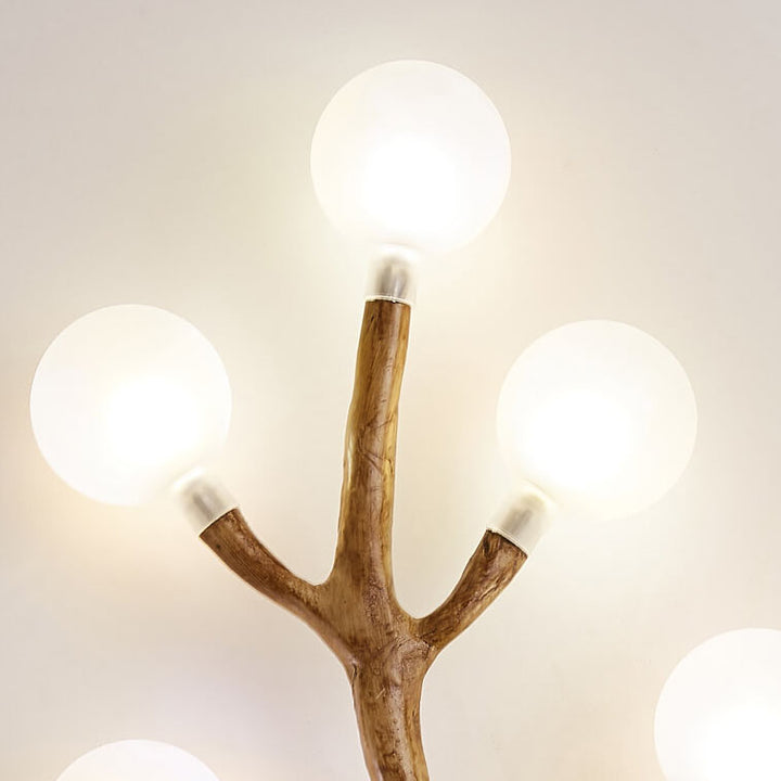Traditional Vintage Tree Fork Resin Glass 7-Light Wall Sconce Lamp For Bedroom