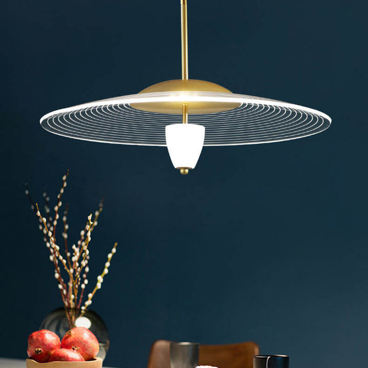Nordic Kreatives Transparentes Acryl UFO Design LED Pendelleuchte 