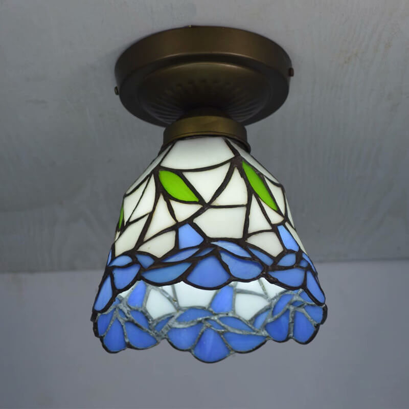 Traditional European Tiffany 1-Light Wall Sconce Lamp For Bedroom