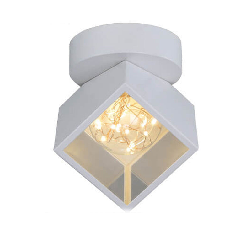 Nordic Square Geometric Ball LED Semi-Flush Mount Ceiling Light