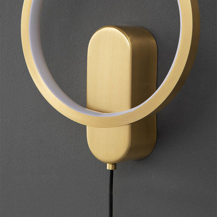 Lámpara Aplique de Pared Creativa LED Redonda Nórdica de Cobre Industrial 