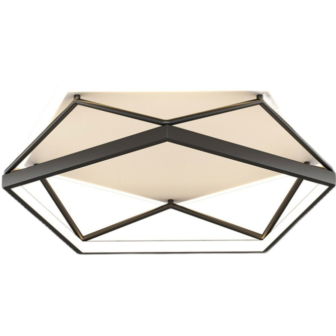 Luz de techo LED montada al ras con diseño geométrico cuadrado minimalista moderno de hierro y acrílico 