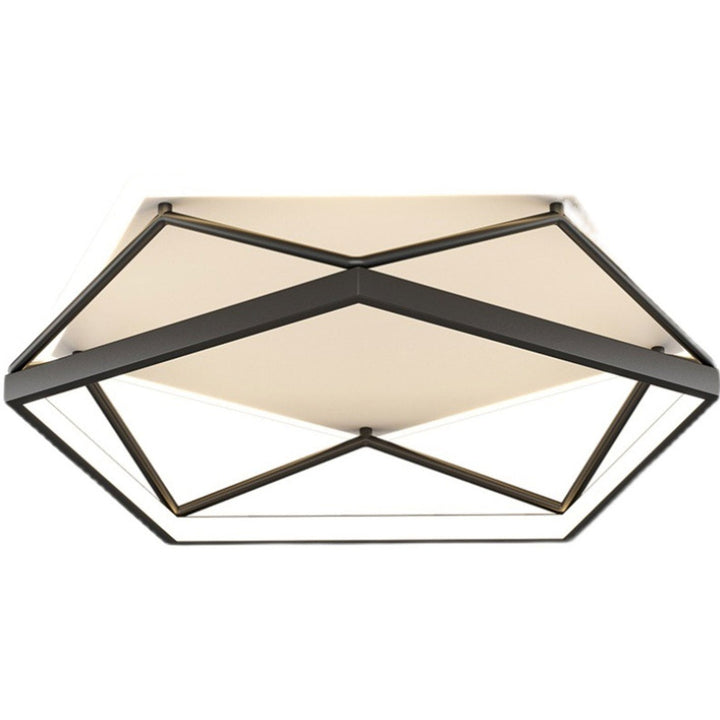 Luz de techo LED montada al ras con diseño geométrico cuadrado minimalista moderno de hierro y acrílico 