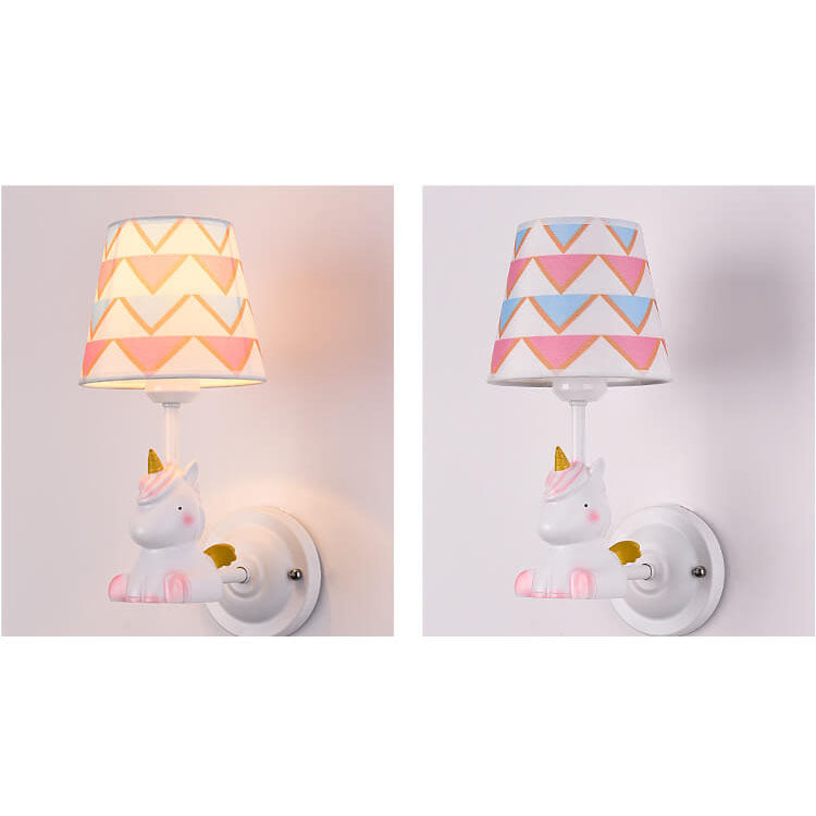 Cartoon Creative Fabric Resin 1-Light Wall Sconce Lamp