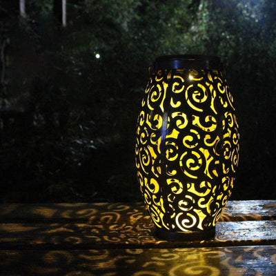 Solar Iron Hollow Pattern Design Hanging LED Lawn Decorative Light