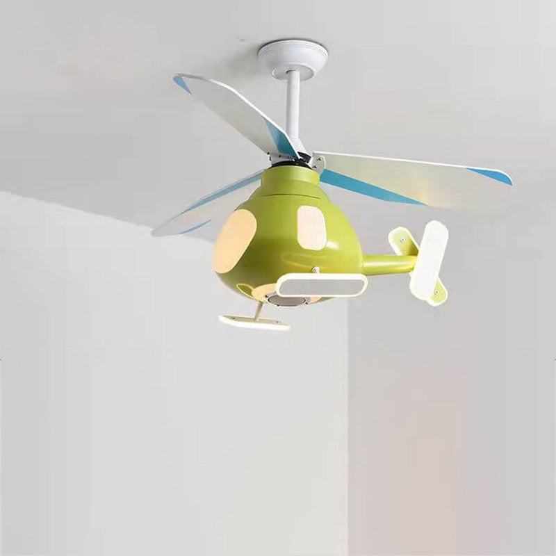 Cartoon Kreatives Flugzeugdesign LED Downrods Deckenventilatorlicht 