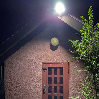 Solar Outdoor Human Sensor Round LED Patio Wall Sconce Lamp