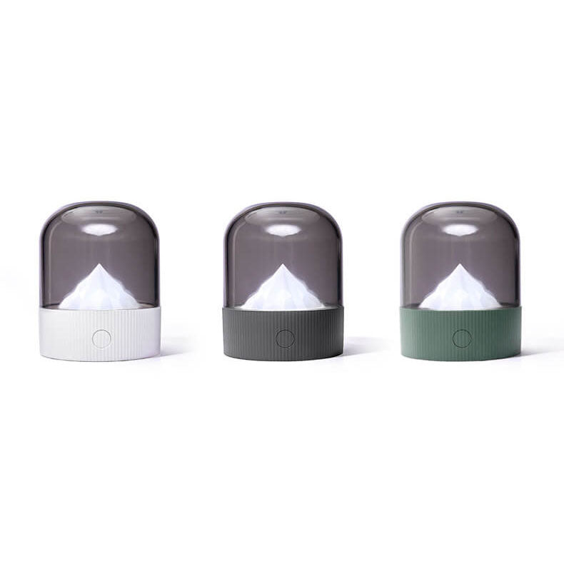 Lámpara de mesa con luz nocturna LED USB para PC de montaña nevada retro creativa 