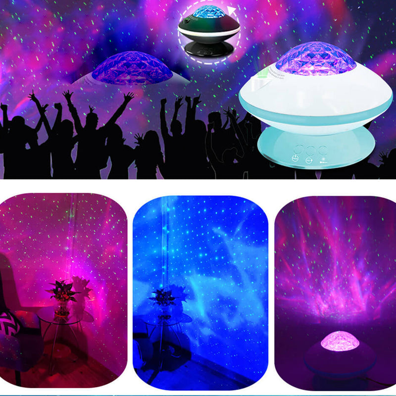 Lampe de projection étoilée Aurora LED USB à trois vitesses rotative avec gradation 